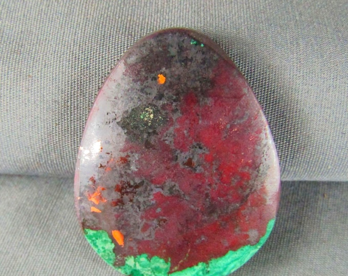 Native Copper Chrysocolla Hand Cut stone cabochon