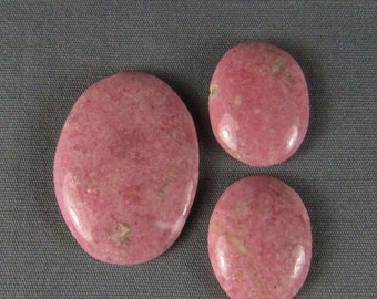 Rhodonite Pink Natural Polished cabochon for wire wrap bead or silver smith jewelry