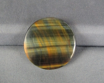 Variegated Blue and Golden Tiger Eye chatoyant  cabochon