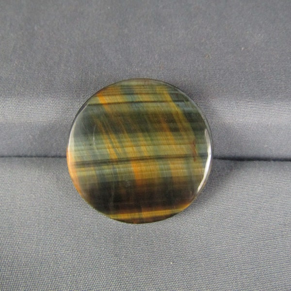 Variegated Blue and Golden Tiger Eye chatoyant  cabochon