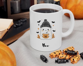 Cute Ghost Mug Halloween Boo Coffee Cup Spooky Tea Mug Ghost Lover Gift Cozy Halloween Decor Halloween Party Favor Fall Ghost Ceramic Mug