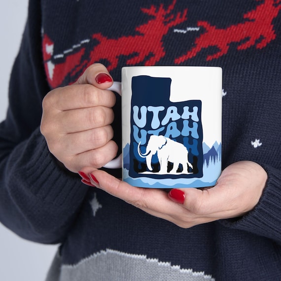 Utah Mammoth Gift Utah Hockey Club Cup Tusks Up SLC Tea Mug Salt Lake City NHL Ceramic Mug Hockey Coffee Cup Gift UT Paleontology Souvenir