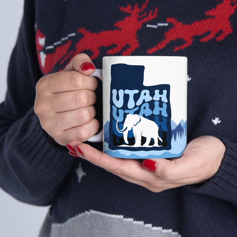 Utah Mammoth Gift Utah Hockey Club Cup Tusks Up SLC Tea Mug Salt Lake City NHL Ceramic Mug Hockey Coffee Cup Gift UT Paleontology Souvenir image 1