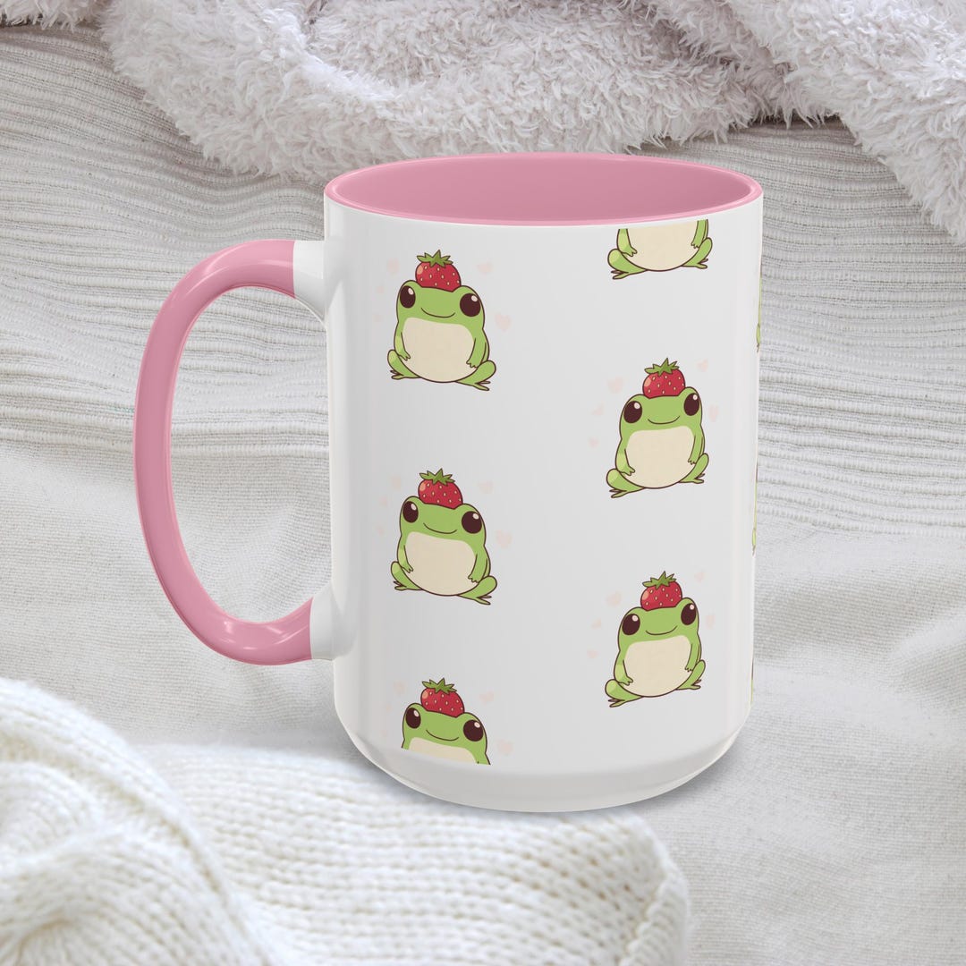 Kawaii Frog Mug Cute Strawberry Frog Fun Japan Chibi Toad Cup Baby ...