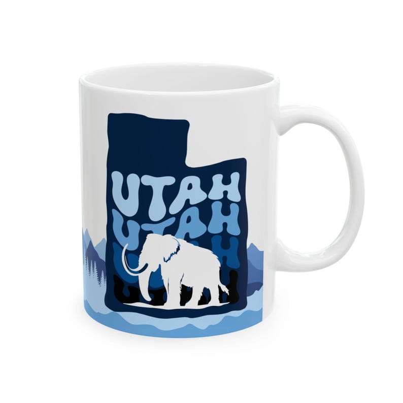 Utah Mammoth Gift Utah Hockey Club Cup Tusks Up SLC Tea Mug Salt Lake City NHL Ceramic Mug Hockey Coffee Cup Gift UT Paleontology Souvenir image 7