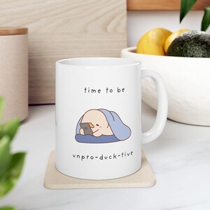 Taza de cerámica de pato chibi, linda taza de café con forma de animal, regalo para amantes de los patos, taza de té con diseño de pájaro de dibujos animados, vajilla peculiar con forma de patito, divertida decoración de cocina para amantes de los animales.