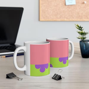 Minimalist Patrick Star Ceramic Mug Funny Cartoon Coffee Cup Spongebob Squarepants Theme Tea Mug Gift for Cartoon Fan Character Drinkware
