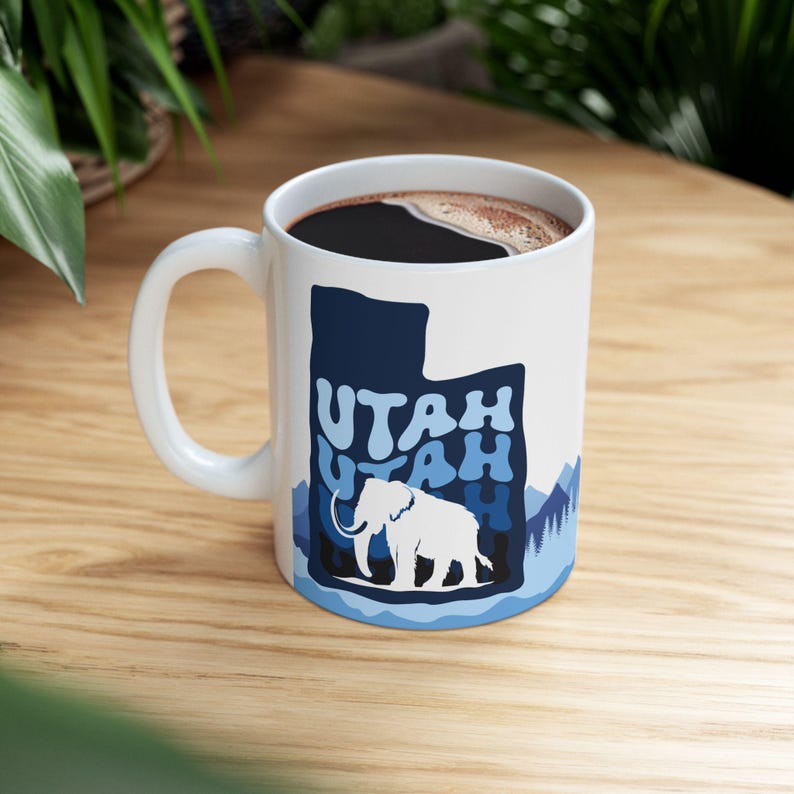 Utah Mammoth Gift Utah Hockey Club Cup Tusks Up SLC Tea Mug Salt Lake City NHL Ceramic Mug Hockey Coffee Cup Gift UT Paleontology Souvenir image 3