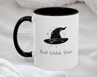 Best Witch Ever Mug Perfect Gift for Witches Cute Witch Coffee Cup Witchcraft Lover Mug Witchy Decor Pretty Witch Mug Black Witch Hat Mug