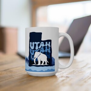 Utah Mammoth Gift Utah Hockey Club Cup Tusks Up SLC Tea Mug Salt Lake City NHL Ceramic Mug Hockey Coffee Cup Gift UT Paleontology Souvenir image 4