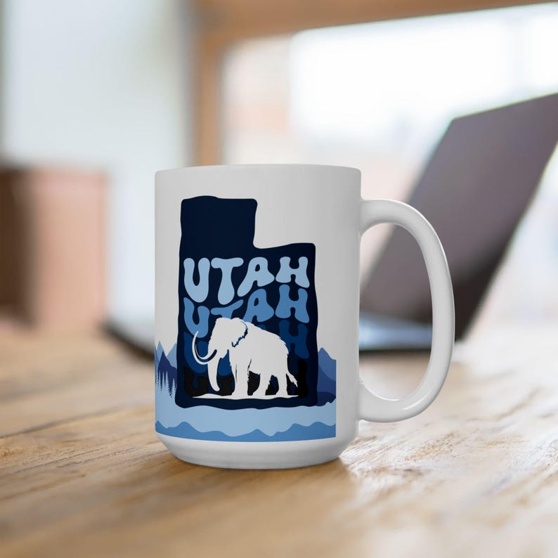Utah Mammoth Gift Utah Hockey Club Cup Tusks Up SLC Tea Mug Salt Lake City NHL Ceramic Mug Hockey Coffee Cup Gift UT Paleontology Souvenir image 4