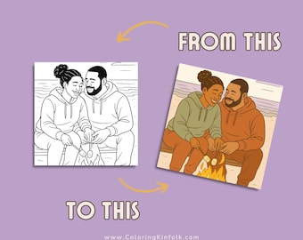 Black Love Coloring Book | African American Couples Romance Art (PDF Download)