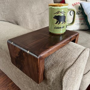 Artisan HardWood Armrest Table, Couch Arm Rest Table