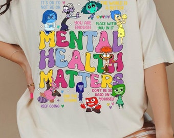 Camiseta con mensaje "La salud mental importa", camiseta gráfica inspiradora
