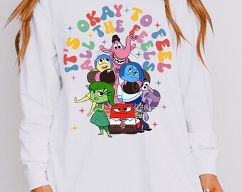 Camiseta Comfort Colors, "Está bien sentir todas las emociones", camiseta de salud mental de dos caras