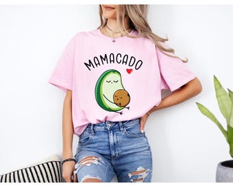 Camiseta de anuncio de embarazo de Mamacado, camiseta de aguacate para mamá primeriza