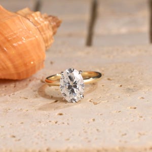 Massiver Gold zweifarbiger Moissanite Verlobungsring, Hidden Halo Versprechensring, Klassischer Ring, Geburtstagsgeschenk / Jubiläumsgeschenk für Frauen
