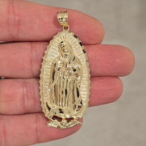 14k Solid Guadalupe Virgin Mary Pendant