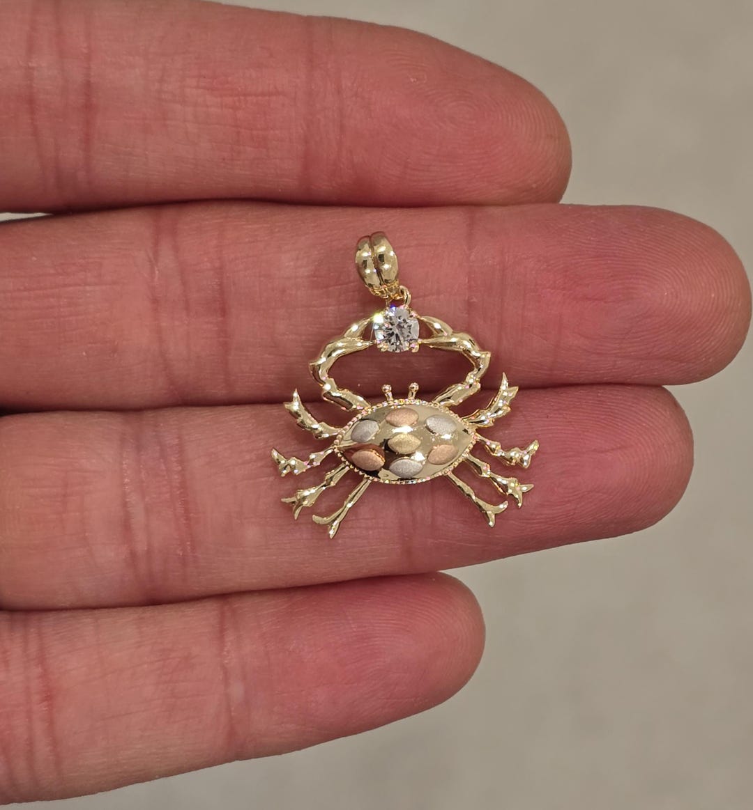 Gumbo Chain 14k Gold Crab Pendant for Necklace - Etsy