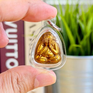 Phra Pidta Amulet LP Cham Wat Don Yai Hom | Thai Protection Wealth Talisman (1993)