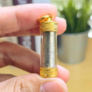 Thai Brass Takrud Amulet: Wealth, Protection, Loving Kindness (2008, Luang Pu Paew Pawaro)