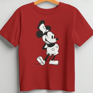 Steamboat Willie Shirt, Fun Retro Tee, Disney Fan Gift, Unisex Casual Wear, Cartoon Lovers Top, Mouse Freedom Love Family Vacation