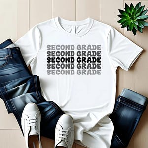 Zweite Klasse Lehrer T-Shirt: Weiches Baumwoll Grundschul T-Shirt