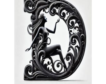 Luxurious & Artistic Letter D Wall Art | Baroque Style