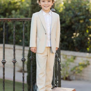 Leinen Jungen Anzug Set: Kinder Hochzeit Party Outfit