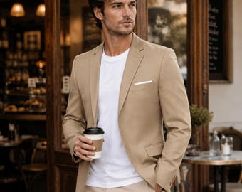 Men's Blazer: Suit Jacket for Men Classic 2-Button Sport Coat