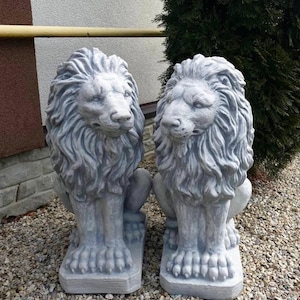 Estatuas de leones, figura del rey de los animales, estatuas de leones de jardín, figuras de leones grandes, figuras de animales de hormigón, estatuas de leones salvajes de entrada