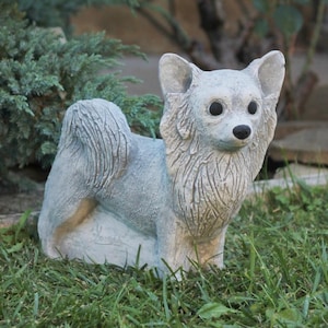 Dog Concrete Statue Indoor, Outdoor Home Decor, Dog Memorial, Garden Decor, Concrete Garden Statue, Cute Outdoor Dog Memorial Sculpture