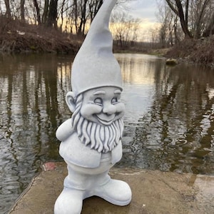 Cement garden gnome, gnome statue, concrete gnome garden decor, small gnomes, concrete gnome statue, traditional gnomes, fairy unique gnome