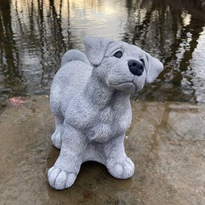 Dog garden statue, memorial concrete animal statue, perfect for dog lover gift, concrete statue, cement statues, garden decor, garden statue