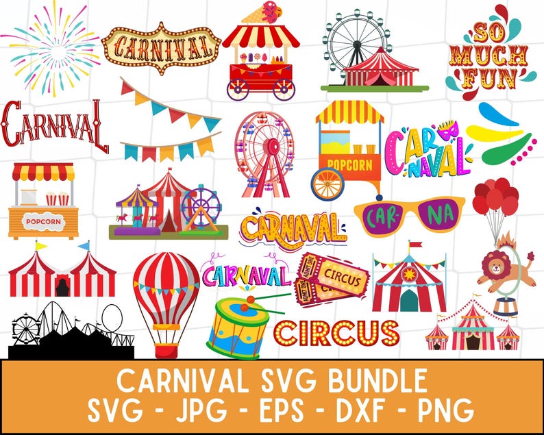 Carnival Svg| Circus Svg Bundle| Mega Carnival Svg Bundle| Carnival Png ...