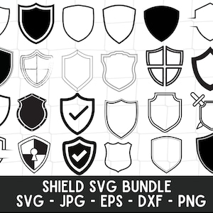 Shield SVG Bundle, Shield PNG Bundle, Shield Clipart, Shield SVG Cut Files for Cricut, Shield Silhouette, Badges Svg Png, Badge Svg