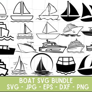 Boat SVG Bundle, Sail Boat Svg, Ship Svg, Speedboat Svg, Cruise Ship Svg, Boat PNG Bundle, Boat Clipart, Boat SVG Cut Files for Cricut