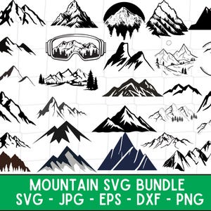 Mountains Svg bundle, Mountain Svg Hand Drawn, Forest Tree Svg, Outdoors Adventure Svg, Landscape Svg, Svg For Cricut, Silhouette