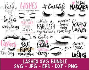 Pestañas svg, Pestañas svg, Frases de pestañas svg, Cejas svg, Lash Life svg, Lash Artist svg, Lash Boss svg, png, dxf, Archivo de corte, Cricut, Descargar