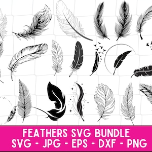 Feather Svg Bundle, Feather birds svg, Boho feather svg, Flying birds Svg, Tribal feather svg, Peacock Feather svg, For Cricut, Silhouette