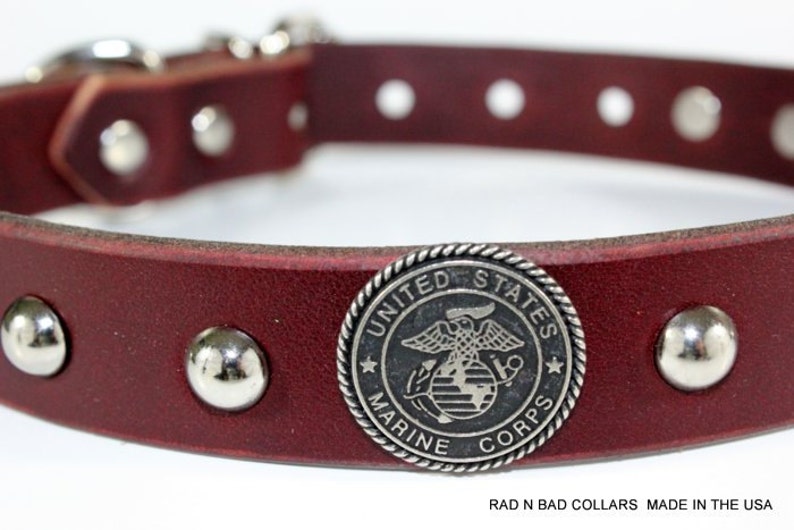 Brown Leather Marine Collar United States Marine Corps Dog | Etsy