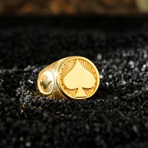 Bagues pique, bagues en argent pour cartes à jouer, bijoux en argent pour homme bagues en acier, chevalières de poker pique porte-bonheur, cadeaux bijoux pour homme pour unisexe