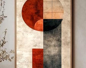 Japandi Wall Art Download, Neutral Abstract Art Print, Modern Minimalist Decor, Geometric Digital Printable