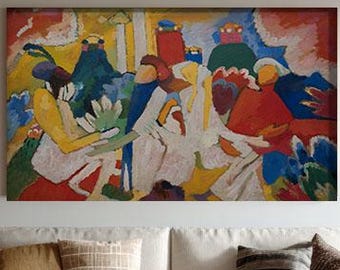 Kandinsky Abstract Canvas Print, Modern Wall Art, Colorful Wall Decor, Expressionist Painting, Geometric Art, 8x12 12x18 16x24