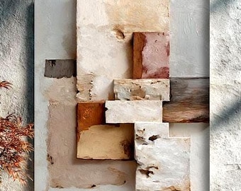 Strukturierte neutrale abstrakte Leinwand Wandkunst, minimalistische beige moderne Dekoration, Japandi Wandkunst, große Leinwanddruck