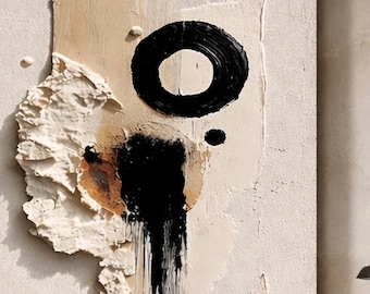 Quadro su tela beige con texture, decorazione astratta neutra, opera d'arte moderna e organica di grande impatto, stampa in stile Japandi