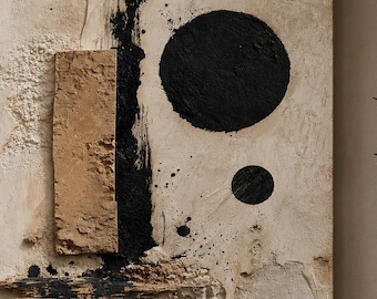Textured Look Beige Canvas Wall Art, Neutral Abstract Canvas, Japandi Decor, Large Modern Artwork for Living Room