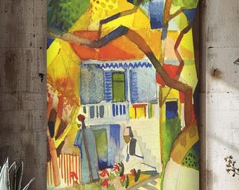 August Macke Wall Art, Colorful Painting, Expressionist Canvas Print, Fine Art Reproduction
