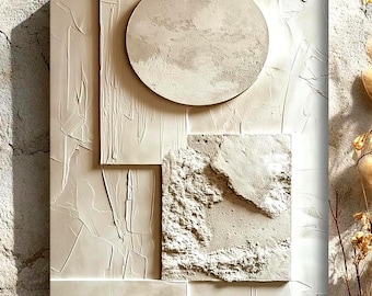 Japandi Neutrale Wandkunst, Beige abstrakter Druck, minimalistisches strukturiertes Dekor, modernes neutrales Wanddekor, digitaler Download