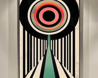 Stampa verticale astratta moderna, poster di metà secolo, arte murale geometrica Bauhaus, stampabile in digitale